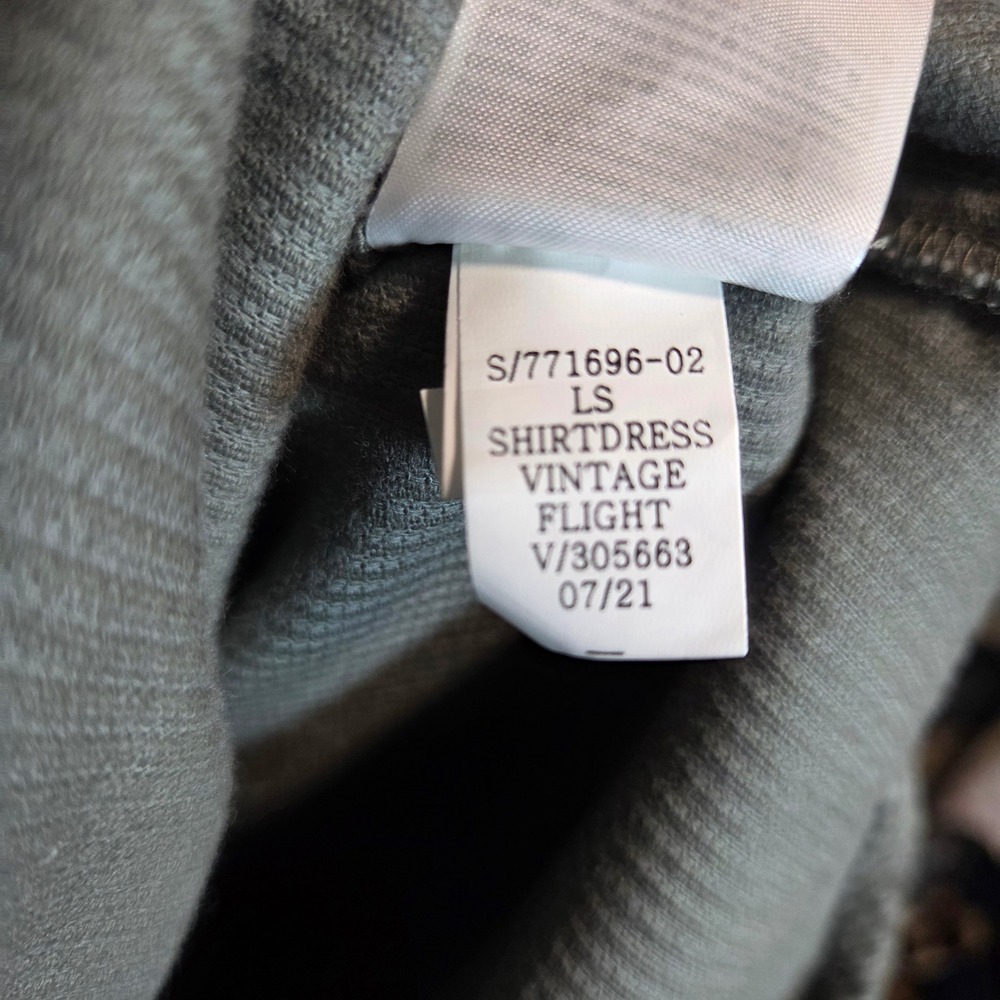 Gap Womens Corduroy Shirt Dress Oversized Gray Green XS Soft Longline Pockets - Picture 7 of 11